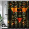 Boys' Dinosaur Monster Truck Shower Curtain Speed Racing Cars with Dinosaurs Print Waterproof Fabric Bath Curtain with Hooks