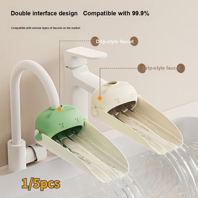 5 Pcs Faucet Extender Splash Guard Kitchen Bathroom Faucet Extender Cute Cartoon Drain Basket
