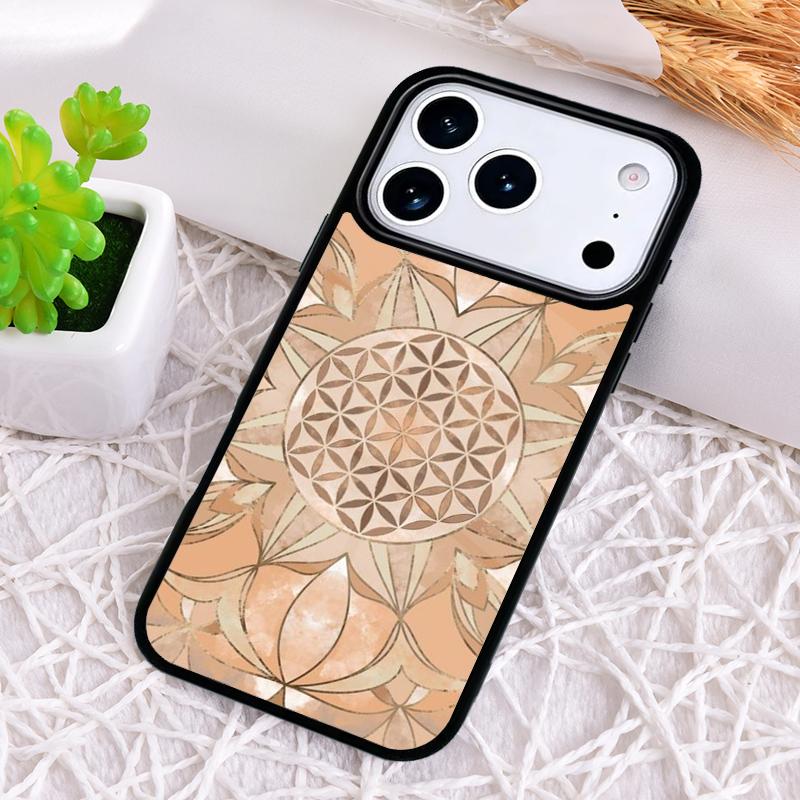 Flower Of Life In Lotus Pastel Golds Phone Case for iPhone 17 Air 16 15 11 12 14 13 Pro Max Shockproof Cover