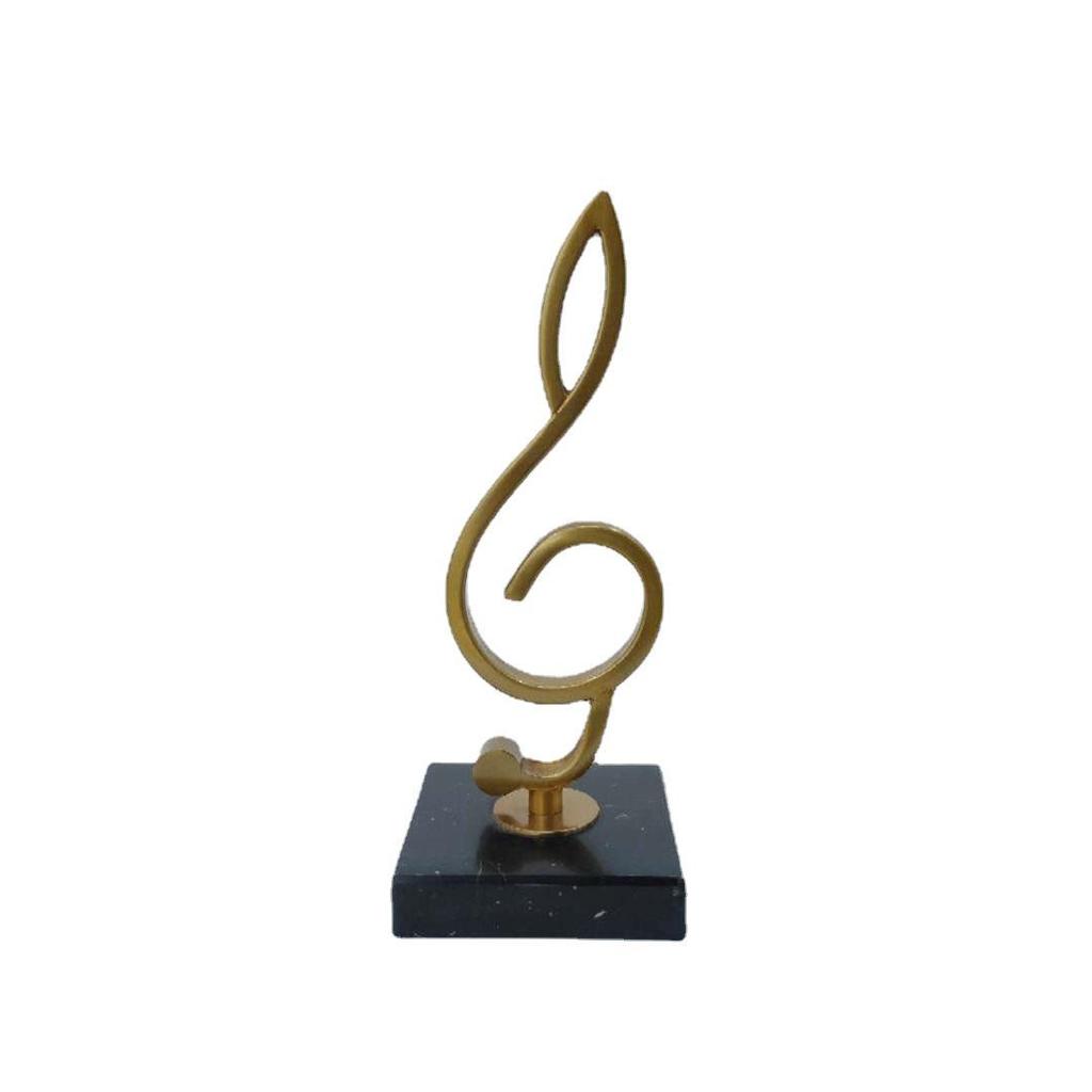 Nordic Music Note Stainless Steel and Marble Decor for Home or Office Display