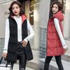 Down Cotton Vest Women's Mid-length Plus Size Thickened Autumn and Winter Fashion Slim Hooded Waistcoat Outer Wear