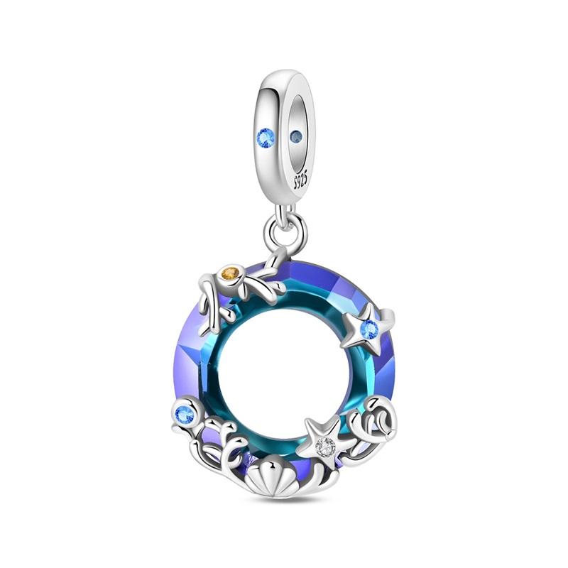 925 Silver Luminous Blue Ocean Series Octopus Starfish Charms Beads For Women Fit Bracelet DIY Jewelry Gifts