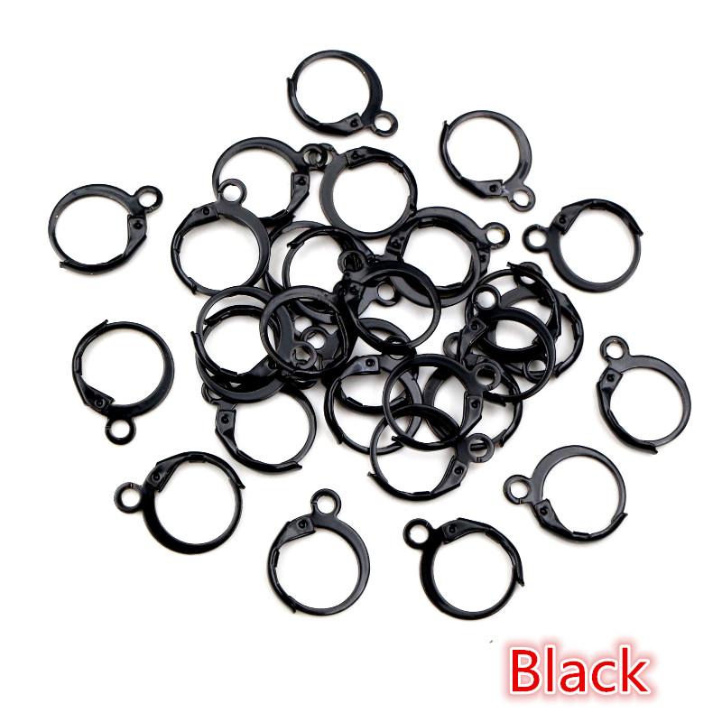 14x12mm 30pcs High Quality Silver Plated Rose Gold Color Rhodium Plated Brass French Earring Hooks Wire Settings Base Whole Sale