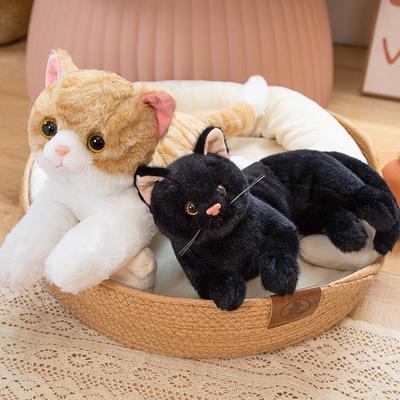 Stuffed Lifelike Cats Dog Plush Toy Simulation Shorthair Cat Doll Pet Toys Home Decor Gift for Girls Birthday