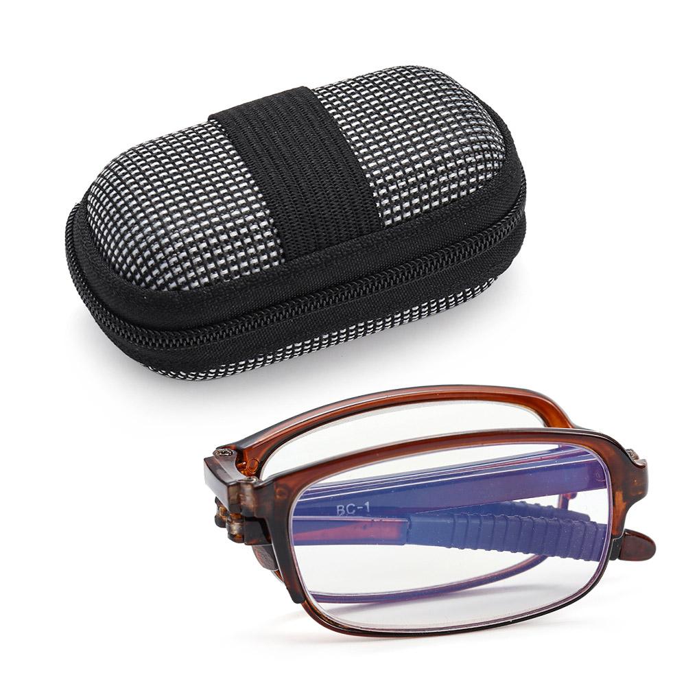 Hot Foldable Clear Men Women Reading Glasses Grid Case with Belt Clip Presbyopic Ultra-light TR Magnifying Glasses +1.0~4.0