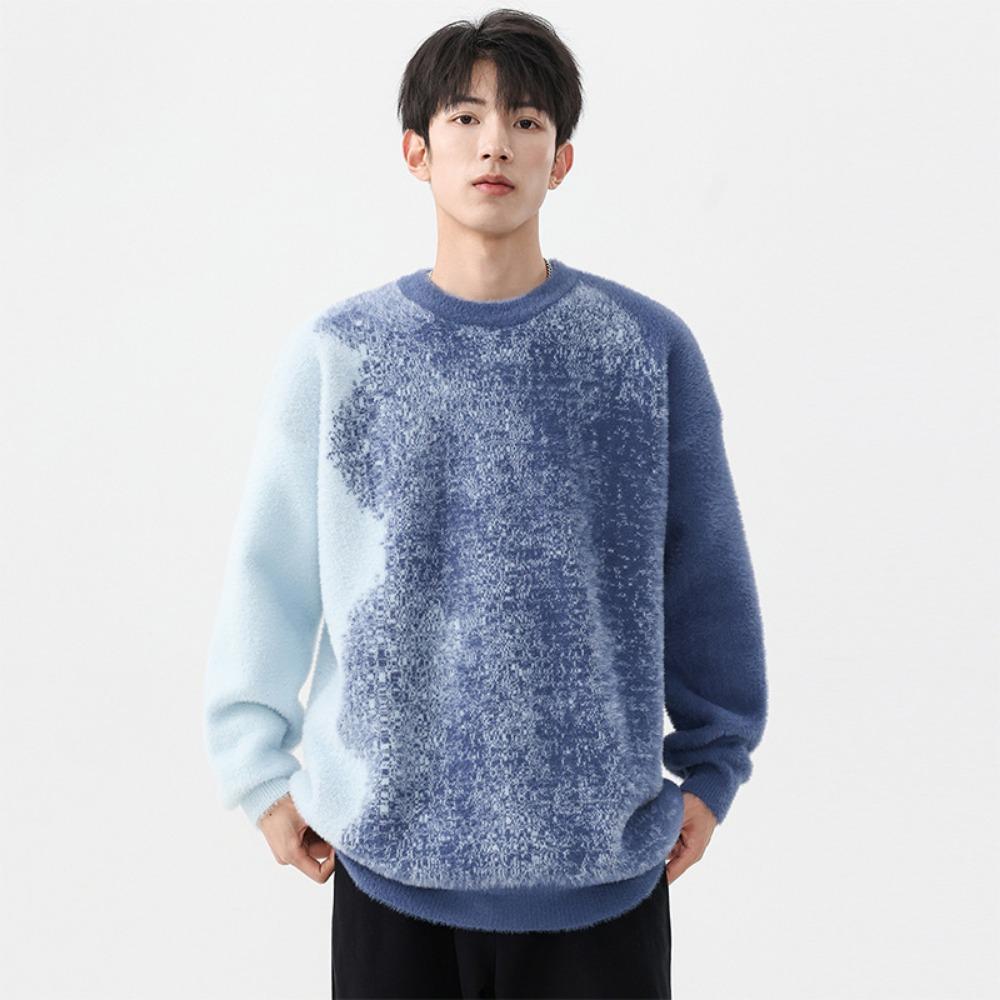 

Couple sweater men s loose imitation mink knitted sweater lazy style high street trendy brand ruffian handsome men s clothing 3XL