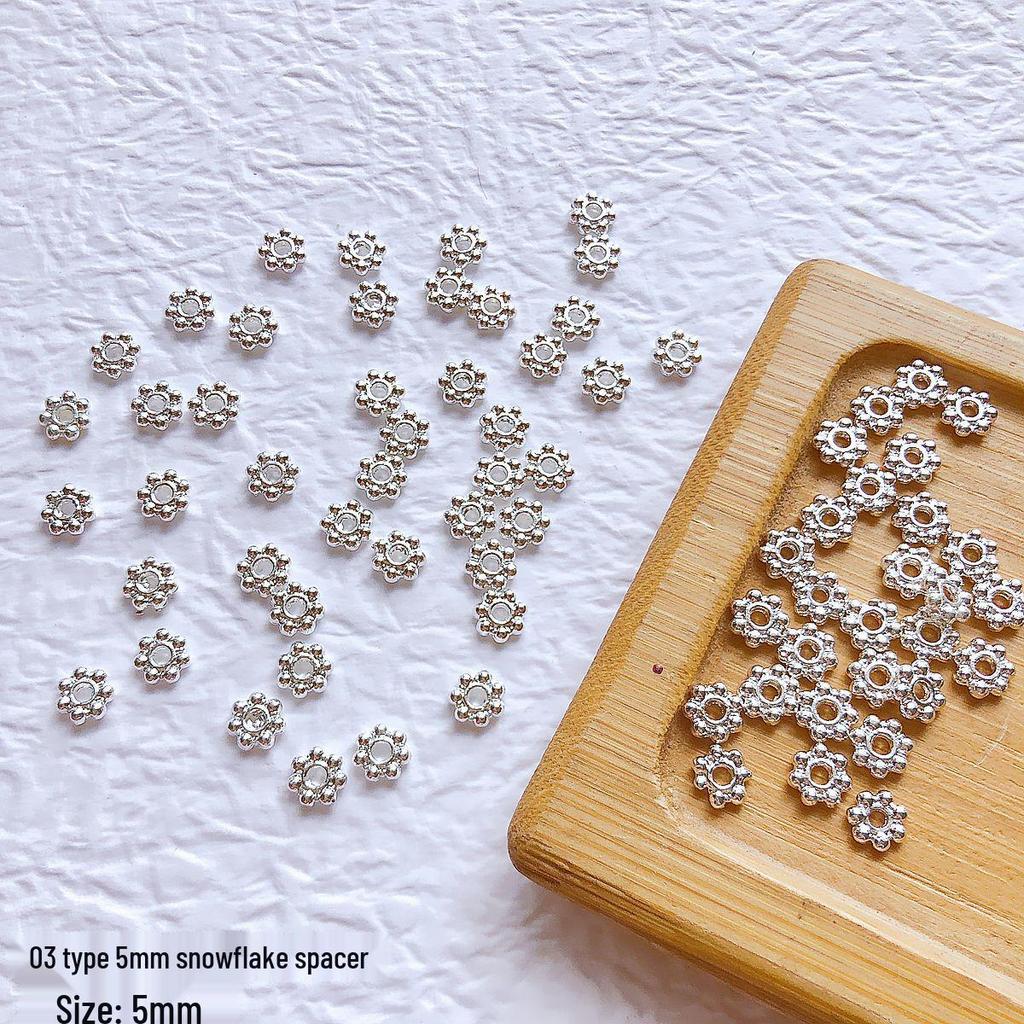 18k Gold Plated Snowflake Spacer Beads for DIY Jewelry Making