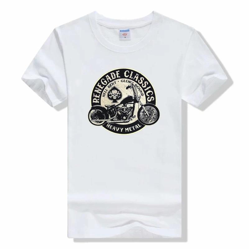 UnisexVintage Motorcycle USA T Shirt Heavy Metal Tees Crew Collar Top Cotton Retro T-Shirt fashion short sleeved t shirt