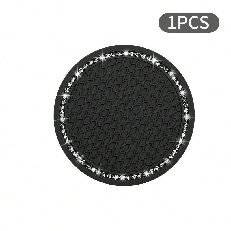 1pc/2PCS Car Cup Coaster, Bling Cup Holder Insert Coasters,Universal Auto Non-Slip Cup Holder Embedded in Ornaments Silicone Coaster