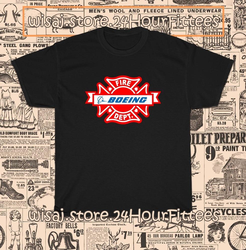 New Tee Shirt Boeing Fire Department Logo Men039s TShirt American TShirt Unisex T-Shirt XXXXL