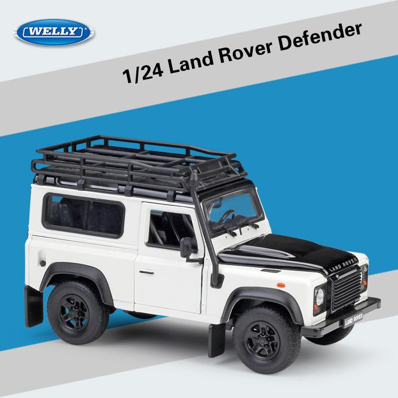 Welly Land Rover Defender Legierungsautomodell im Maßstab 1:24, Druckguss-Metallspielzeugfahrzeuge, Automodell, hohe Simulationskollektion, Kindergeschenke