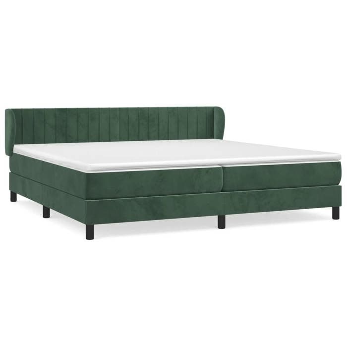 3131102 vidaXL Divan Bed and Mattress Dark Green 200x200cm Velvet