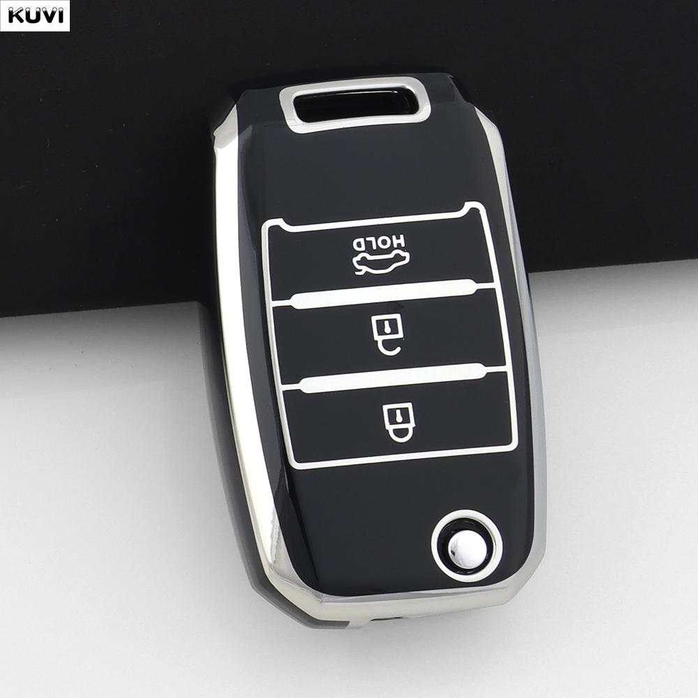 3 4 Tasten TPU Auto Klappschlüssel Hülle Abdeckung Für Kia Rio Optima Sportage Sorento Soul Ceed Cerato Forte Seltos Schutz Fob Schlüsselanhänger