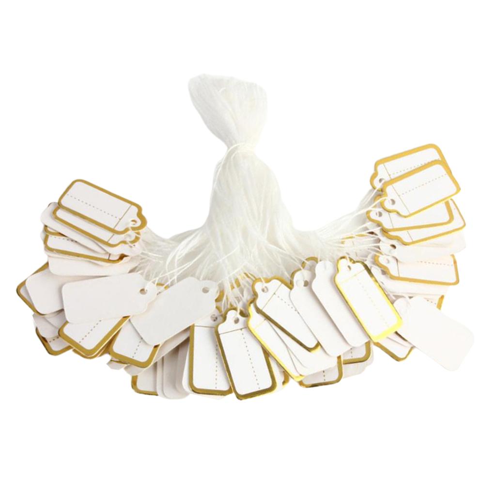 Jewellery Labeling Price Tag Set Paper Blank Display Marking Tags with String for Earrings Necklaces