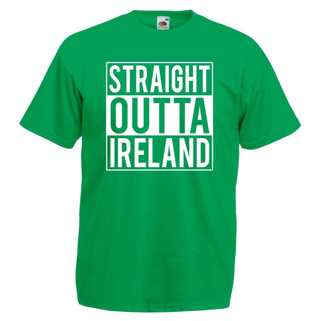 Adults Straight Outta Ireland St Patricks Day Unisex Green TShirt