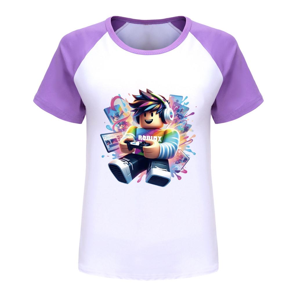 5529 Kids Boys Girls Roblox Printed Raglan Sleeves T-Shirt