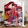 "Red-haired warrior with katana design Flannel blanket for bedroom, living room, sofa, and nap sofas"