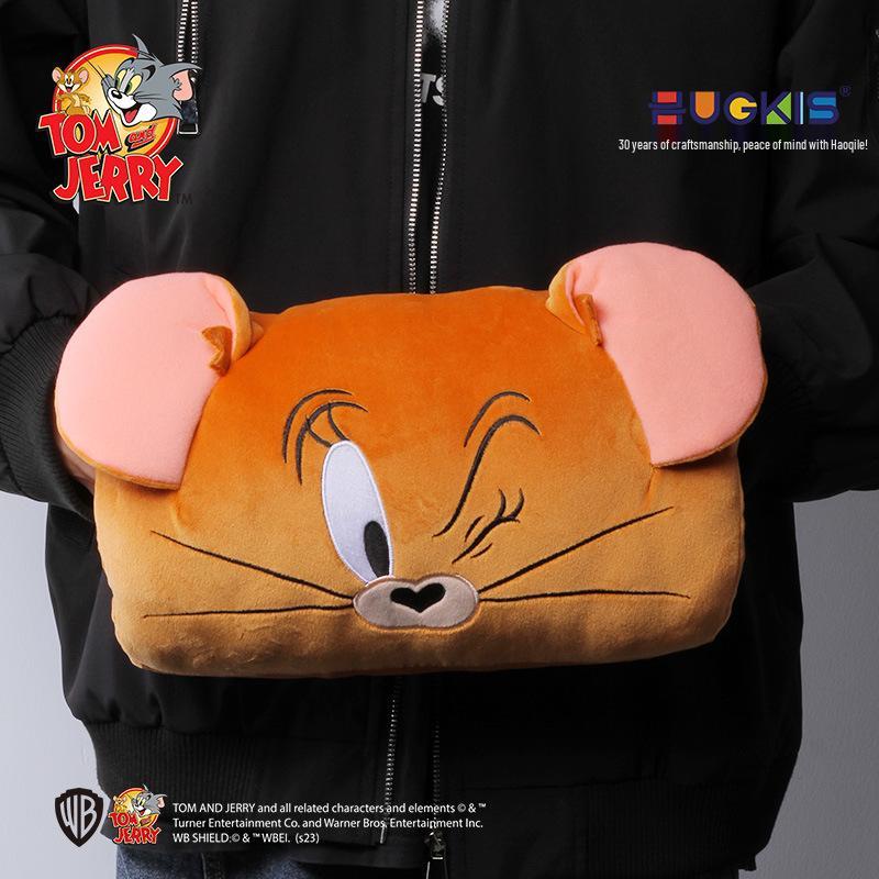 Tom und Jerry Winter Plüsch Handwärmer Kissen - Gemütliches Tom-Katze & Jerry-Maus Nickerchen Kissen
