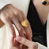 Heart-Shaped Couple Rings: 18K Gold Titanium Steel, Unique Design, Elegant Personality for Women
