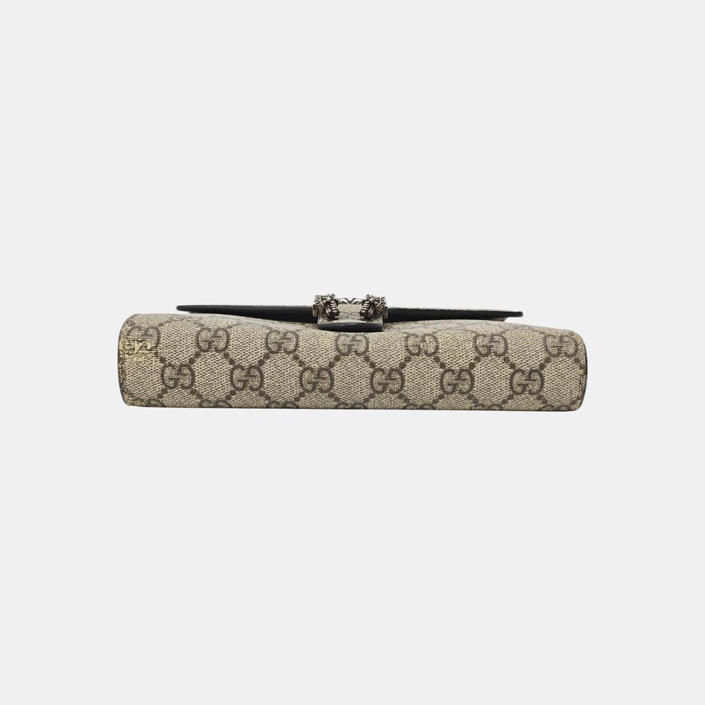 [Pre-Owned] Dionysus Tiger Head Buckle Logo Beige Lining GG High-Quality Synthetic Canvas WOC Wallet Crossbody Shoulder Bag - Very Good #1ISNWY8