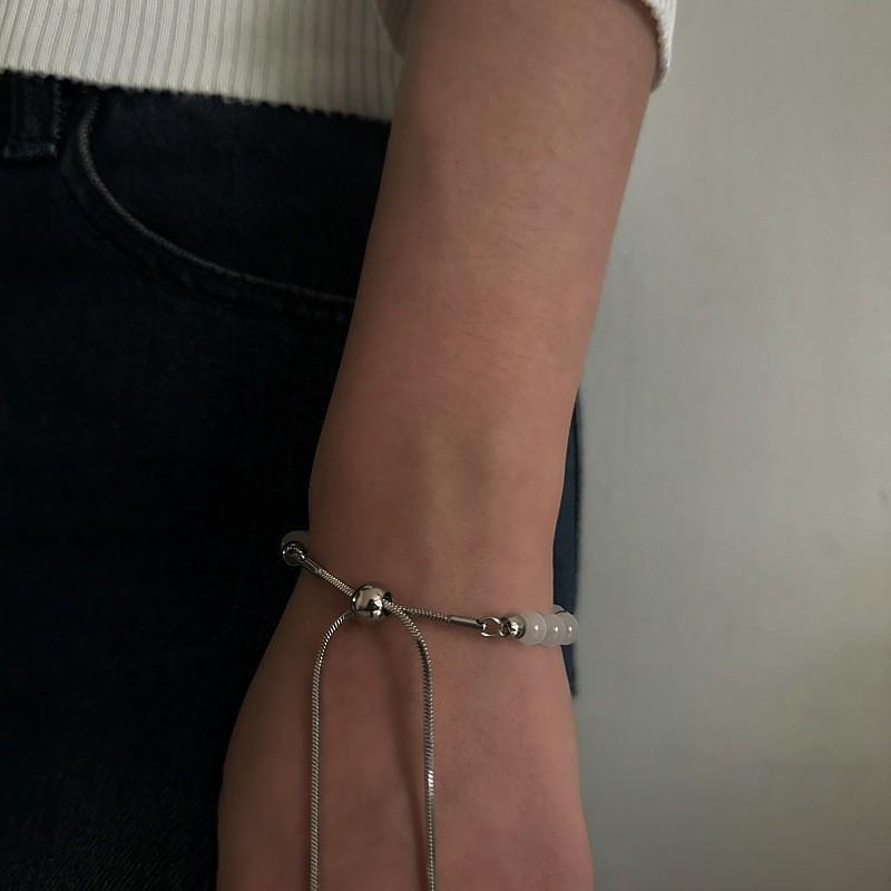 Cat Eye Silver Obsidian Adjustable Bracelet For Men Women Trendy Jewelry Gift