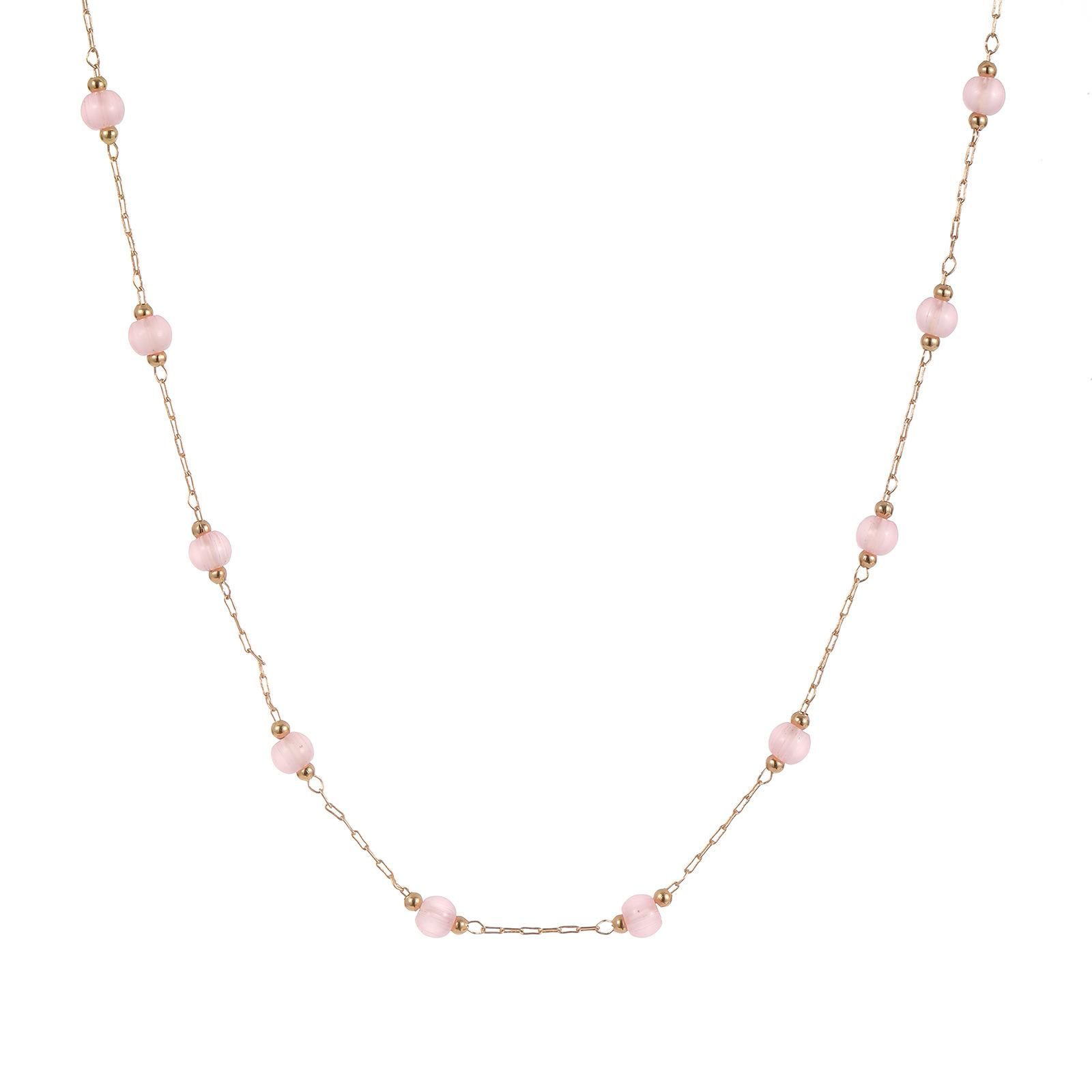 

Ожерелье с подвеской Diamond Fashion Light Luxury Pink Opal Clavicle Chain Simple