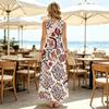U-Neck Sleeveless Floral Maxi Dress for Women Soft,Elegant Fashion Design,Perfect for Home,Pool,Vacation,Daily Outings & Travel Photos