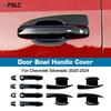 Intelligent Door Bowl Handle Cover For Chevrolet Silverado -2024 Carbon Fiber Chrome Silver Glossy Black Styling