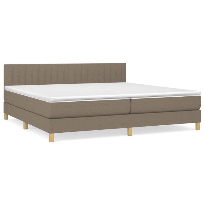 Maison Exclusive - Sommier à lattes de lit avec matelas Taupe 200x200 cm Tissu