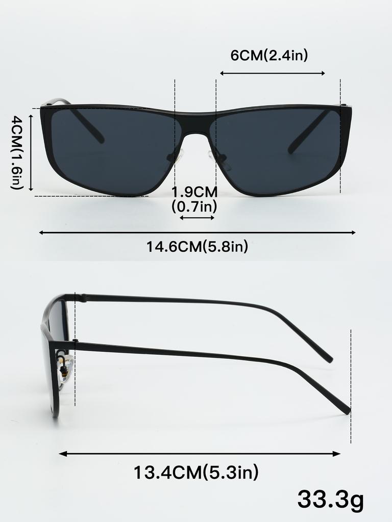 1Pc Metal Square Frame Black Glasses Metal Hinge Retro Simple High-End Fashion Glasses Suitable For Daily Wear Accessories Glass