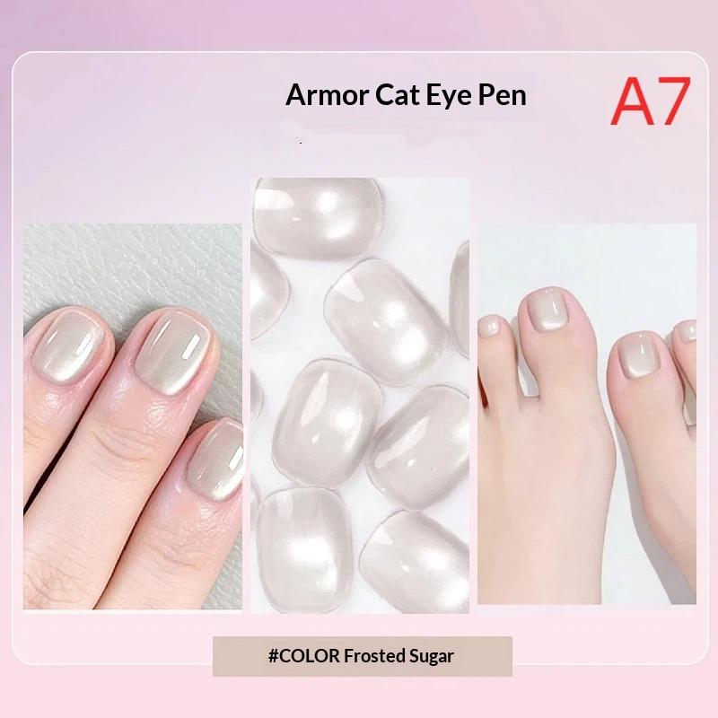 Lazy Cat Eye Nail Art Gel Pen No Streaks Even Coverage 1Pcs with Magnetic Ball for Nail Art Creation