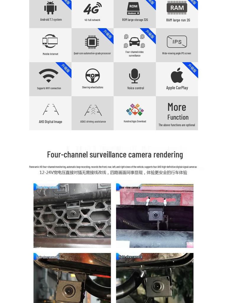 8-Inch Truck Dashcam Central Control: 24V Navigation & 360° Panoramic Reversing All-in-One System