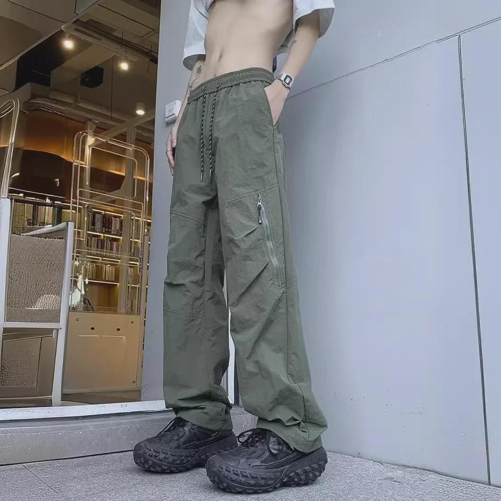 Men's Trendy Summer Quick-Drying Overalls - Functional, Casual Wide-Leg Hiking Pants