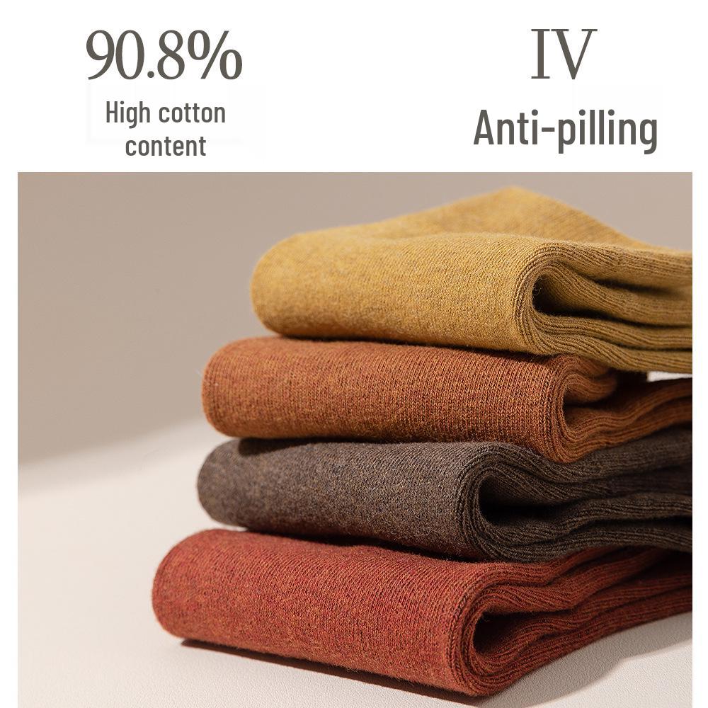 Damskie skarpety bawełniane do połowy łydki 2025 - Odprowadzające pot, oddychające, antybakteryjne i ciepłe na jesień/zimę.