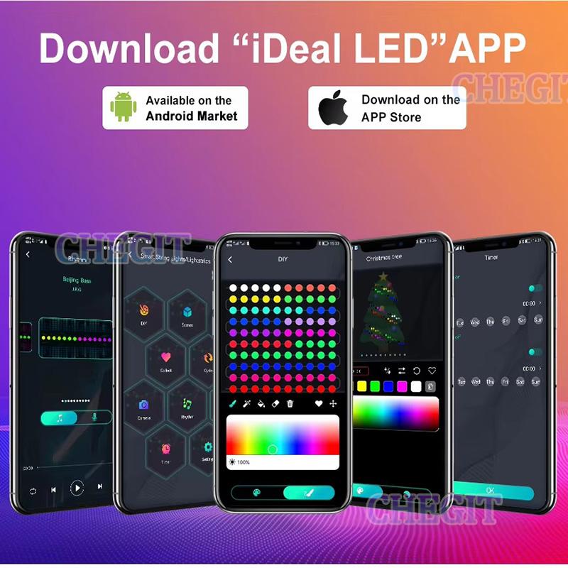 Outdoor Fairy Lights Waterproof, Max 65.6FT/20M Smart 200 LED Color Changing Fairy Lights with Remote and APP Control,Party