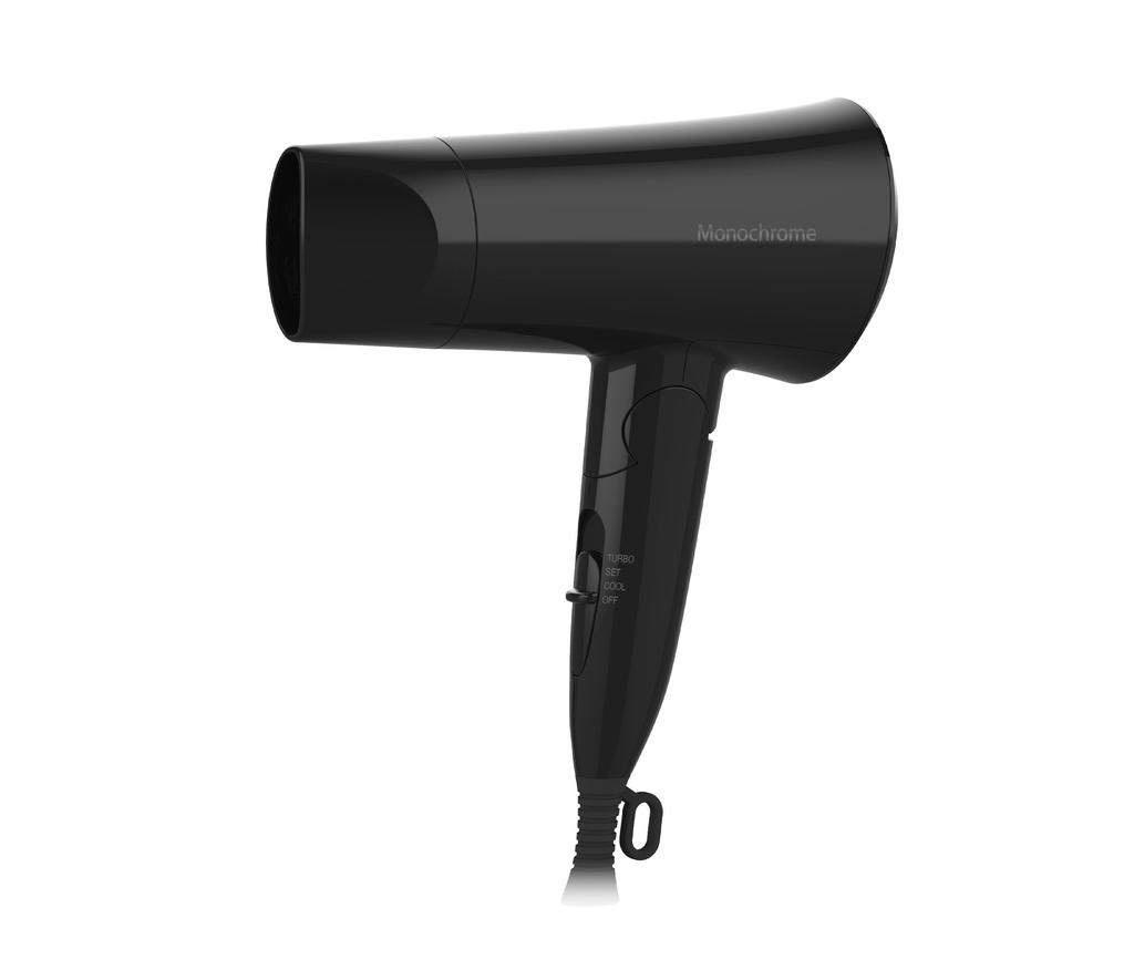 Koizumi Hair Dryer Monochrome Lightweight Compact Foldable Mini Negative Ion Black KHD-1392/BK