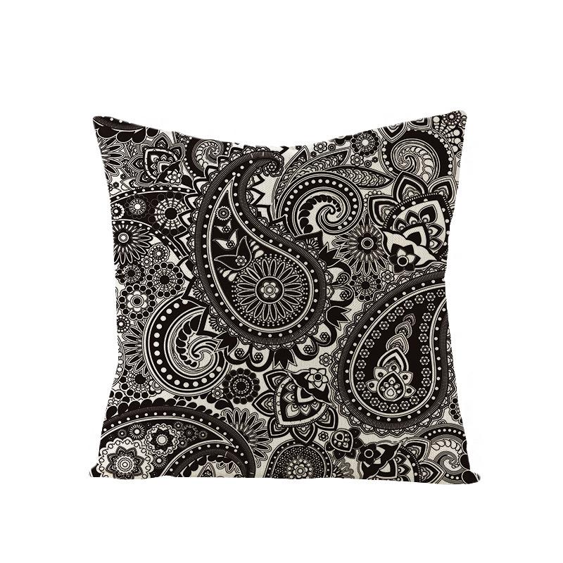 New Bohemian Style Cashew Flower Ethnic Style Linen Pillow Cover Car Cushion Pillow Cover