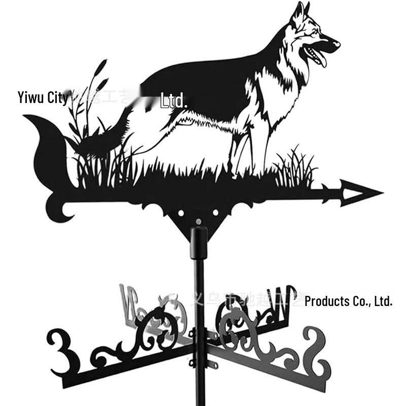 Weather Vane Ornament: Outdoor Wrought Iron Spray-Painted Roof Decoration Metal Craft