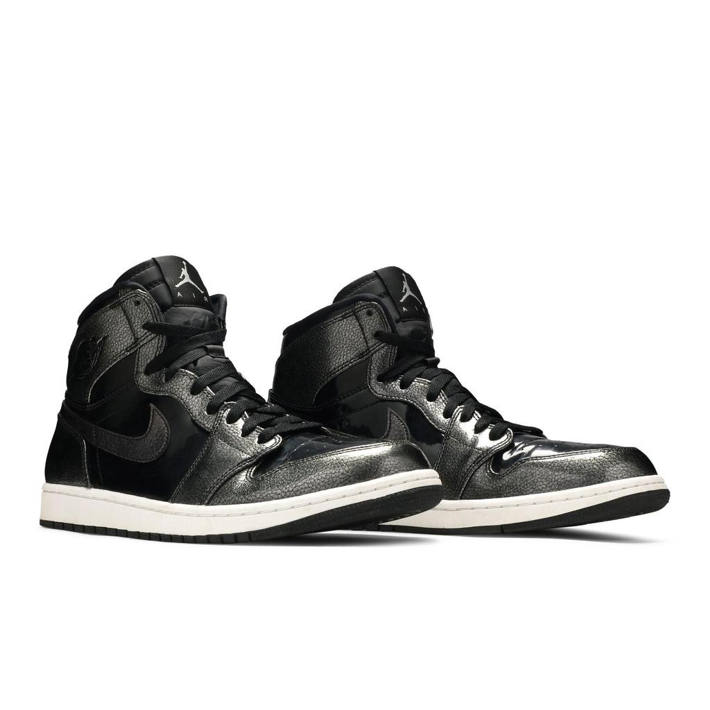 Air Jordan 1 Retro High 'Black Patent' (Unisex) Black / Black-Anthracite-White Vintage Basketball Shoes 332550 017