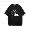 Funny Print REAPER LOVES CATS Cotton Tshirt for Halloween Short Sleeve Tee Summer Tops Women Unisex Tshirt Unisexs Tshirts