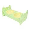 Dual Pet Food Bowl Food Grade Spill Proof Large Capacity Double Dog Cat Bowl for Small Medium Dogs Cats Green