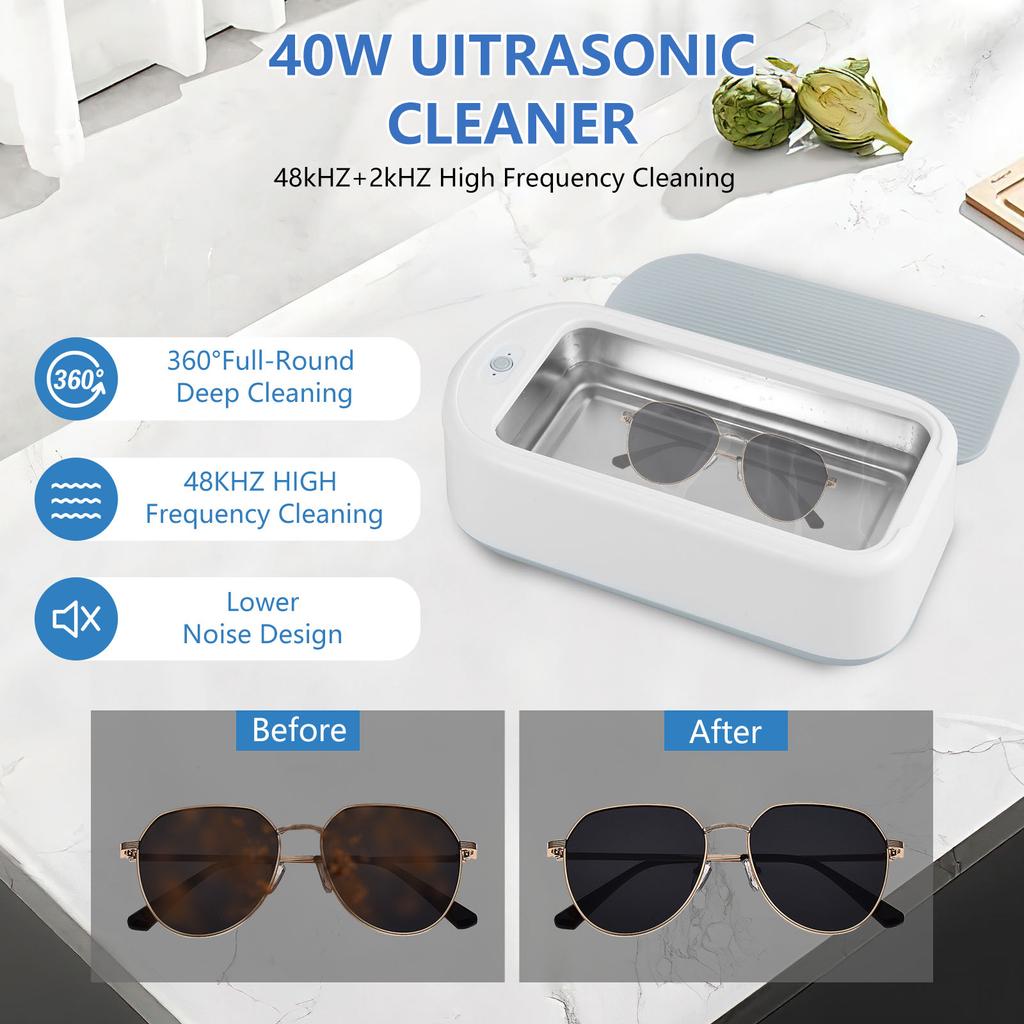 360° Ultrasonic Jewelry Cleaner Professional Cleaning Machine for Eyewear Denture Fixer Ultrasonic Cleaning Machine