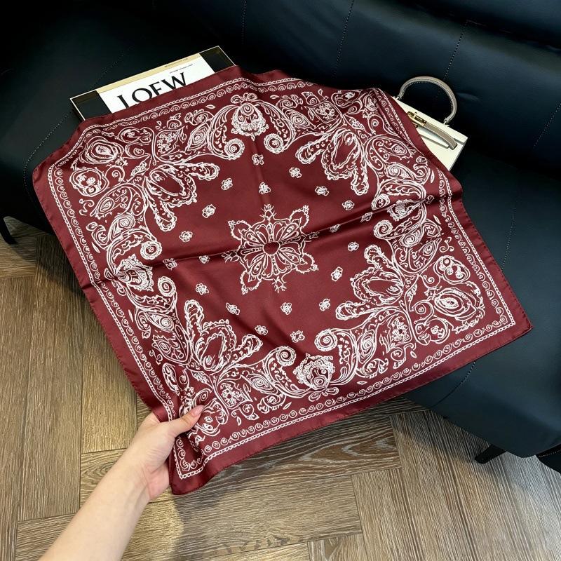 European and American style scarf square scarf imitation silk 71cm retro cashew print literary headband suit with decorative scarf
