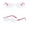 3pcs Frameless reading glasses women anti fatigue clear lenses with diamond cutting design fashionable eyewear