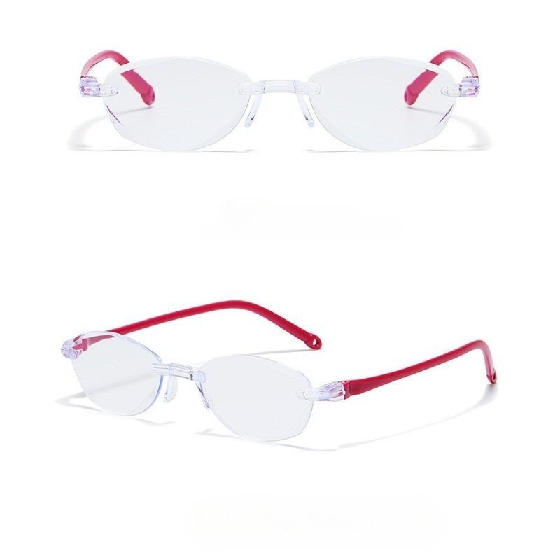 3pcs Frameless reading glasses women anti fatigue clear lenses with diamond cutting design fashionable eyewear