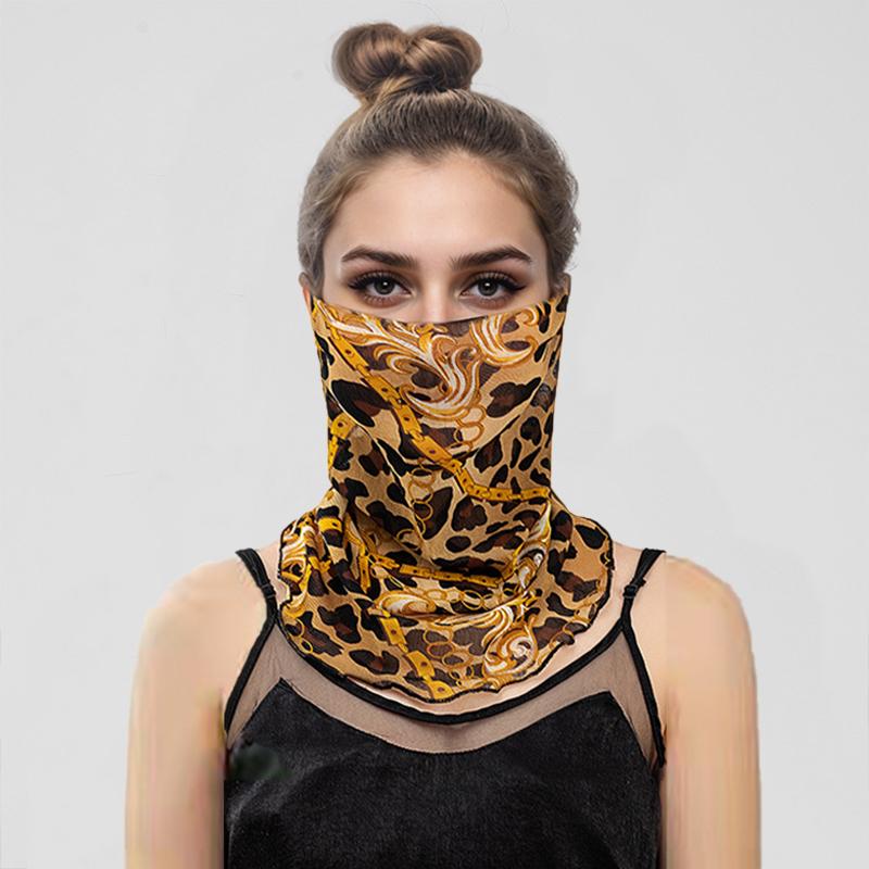

Женская дышащая вуаль с цветочным принтом для лица, летняя шейная накидка, шикарная солнцезащитная маска для велоспорта, модные аксессуары