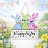 Colorful Easter Door Hanging Decor Reusable Rabbit Door Hanging Wooden Sign Plaque  Photo Props