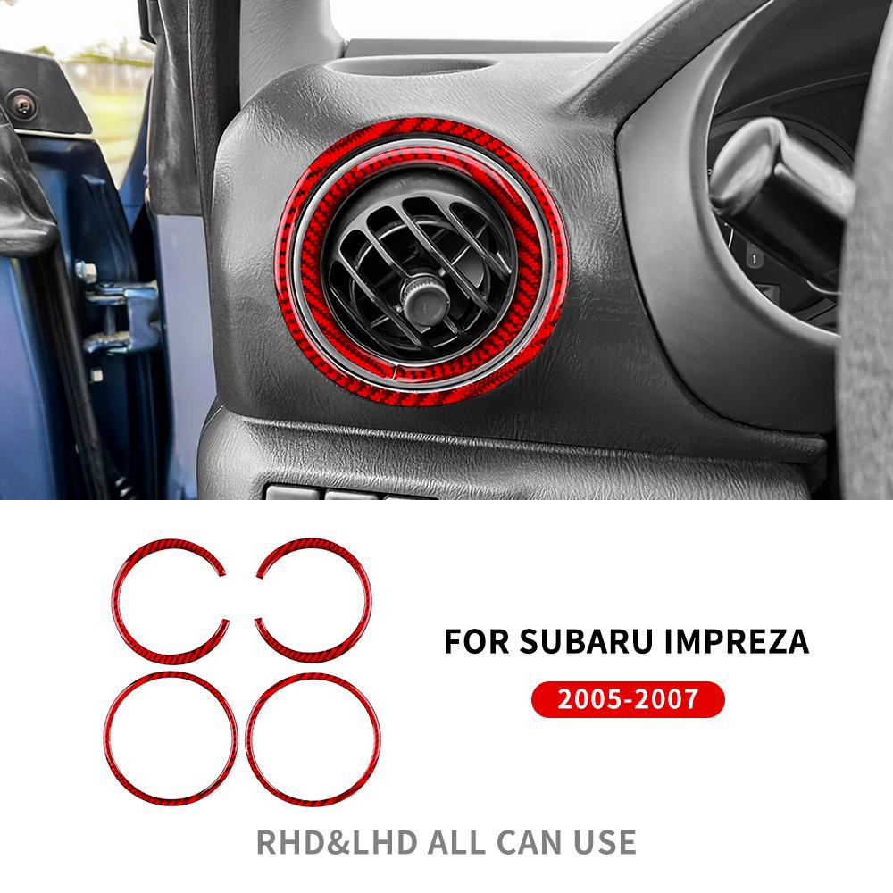 Real Soft Carbon Fiber Sticker For Subaru Impreza 2005 2006 2007 Gear Shift Panel Outlet Vent CD Frame Interior Accessories