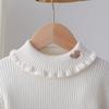 Toddler Girl Knit Sweater Ruffled Turtleneck Long Sleeve Soft Comfortable Knitwear for Little Princesses 2-6 Years