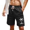 Men's Print Cotton Linen Casual Shorts Men's Fashionable Beach Shorts